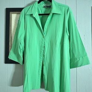 Vibrant Green Button-Up Shirt